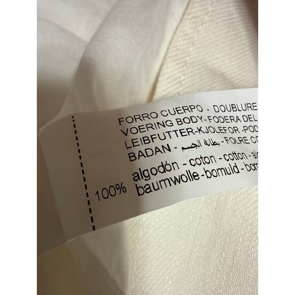 Zara Women's White Snap Button Down Long Sleeve Pockets Oversized Coat Jacket M - Picture 4 of 4